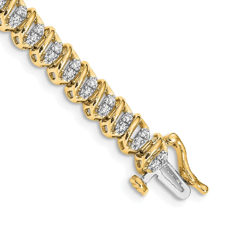 Women’s gemstone-studded bracelets-14k Diamond Bracelet-WBC-BM4645-100-YA