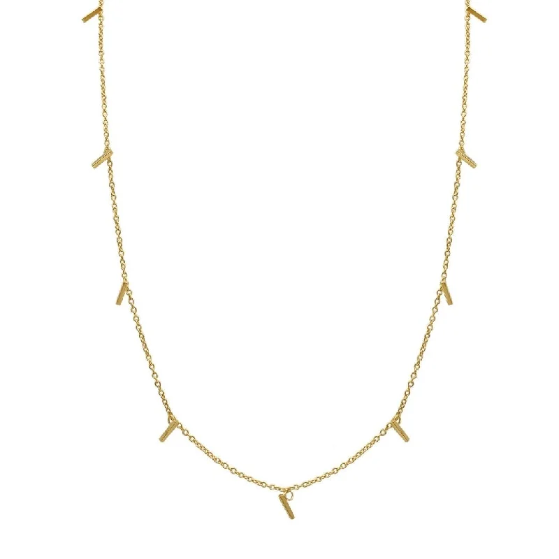 Women’s multi-strand necklaces-14k Gold Plated Multi Bar Layering Necklace