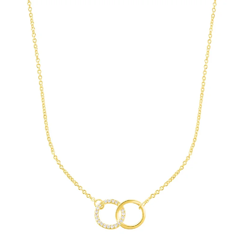 Women’s diamond chain necklaces-Adjustable Pave CZ Rings Necklace