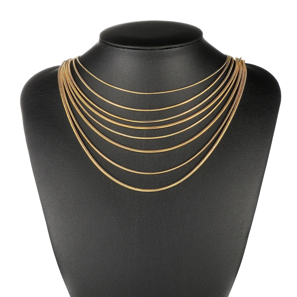 Women’s twisted gold necklaces-Stainless Steel Simple Style U Shape Solid Color Plating Necklace