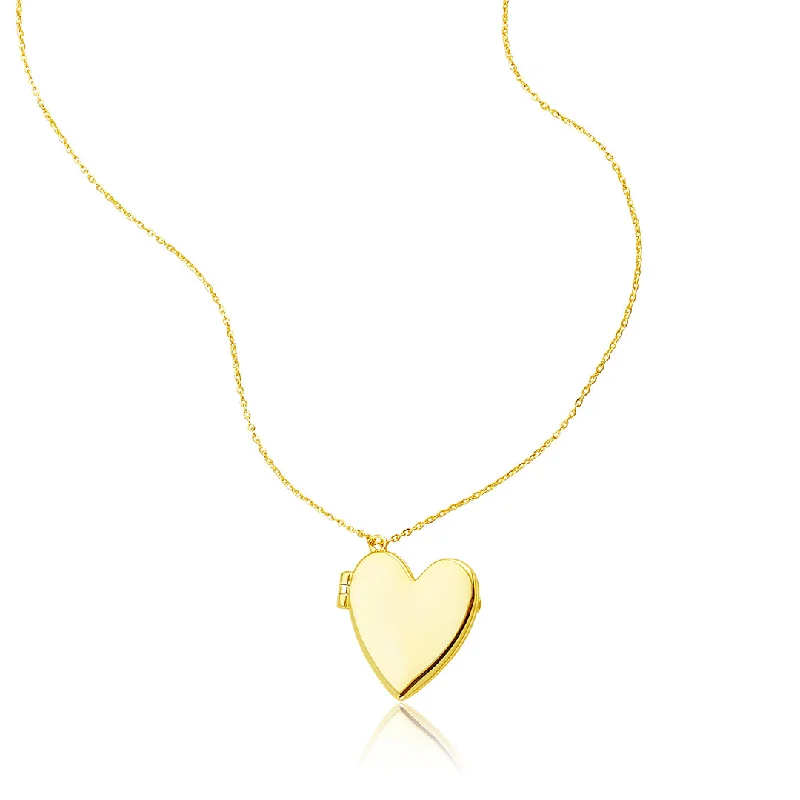 Women’s heart-shaped pendant necklaces-14k Gold Plated Heart Locket Necklace