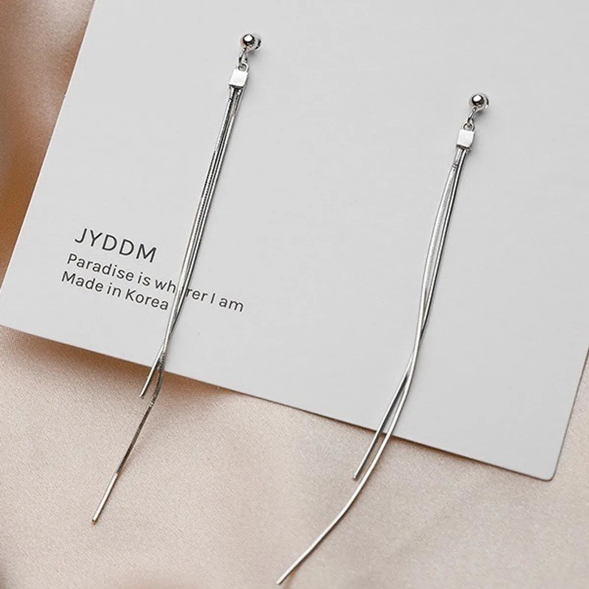 Women’s rose gold hoop earrings-1 Pair Simple Style Geometric Sterling Silver Plating Ear Line