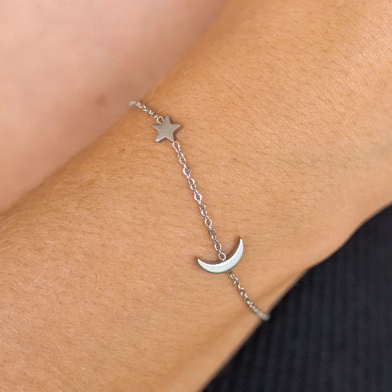 Women’s minimalistic bangles-Moonrise Bracelet