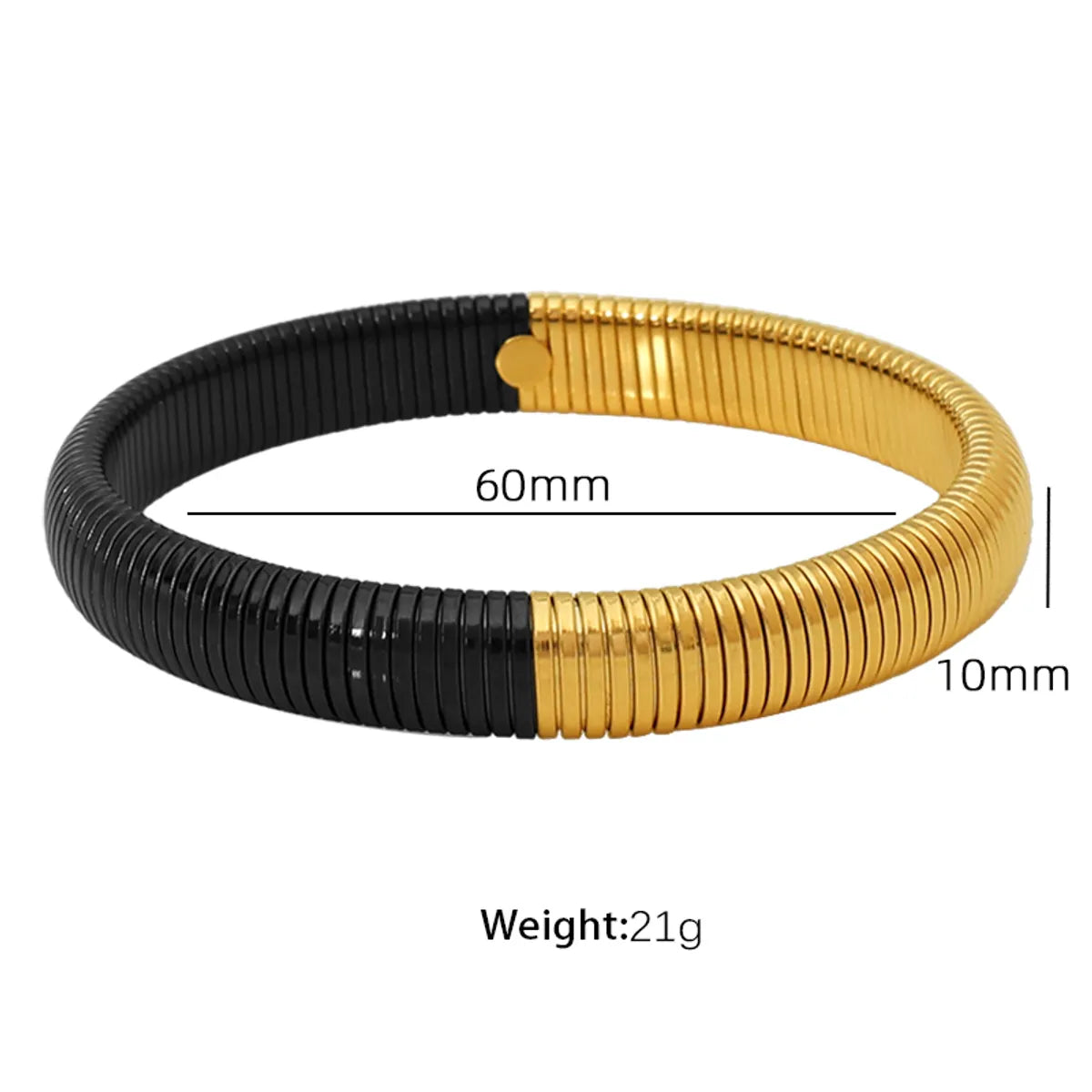 10mm Wide (Ring 60mm) Sz12 Gold Black