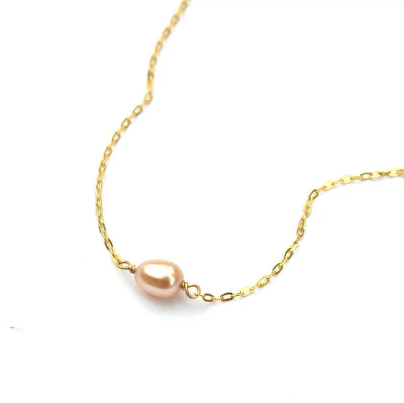 Women’s birthstone necklaces-Single Pearl necklace