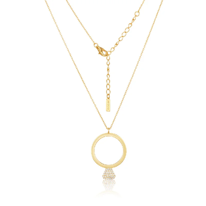 Women’s heart-shaped pendant necklaces-14k Gold Vermeil Bride Pride Necklace