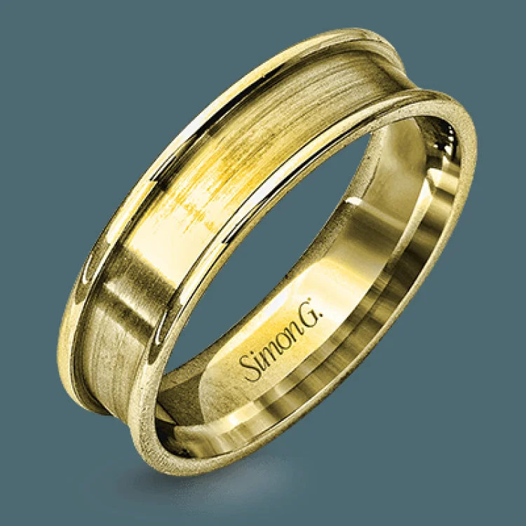 This modern men's wedding band features both rose and white gold in a contemporary design.