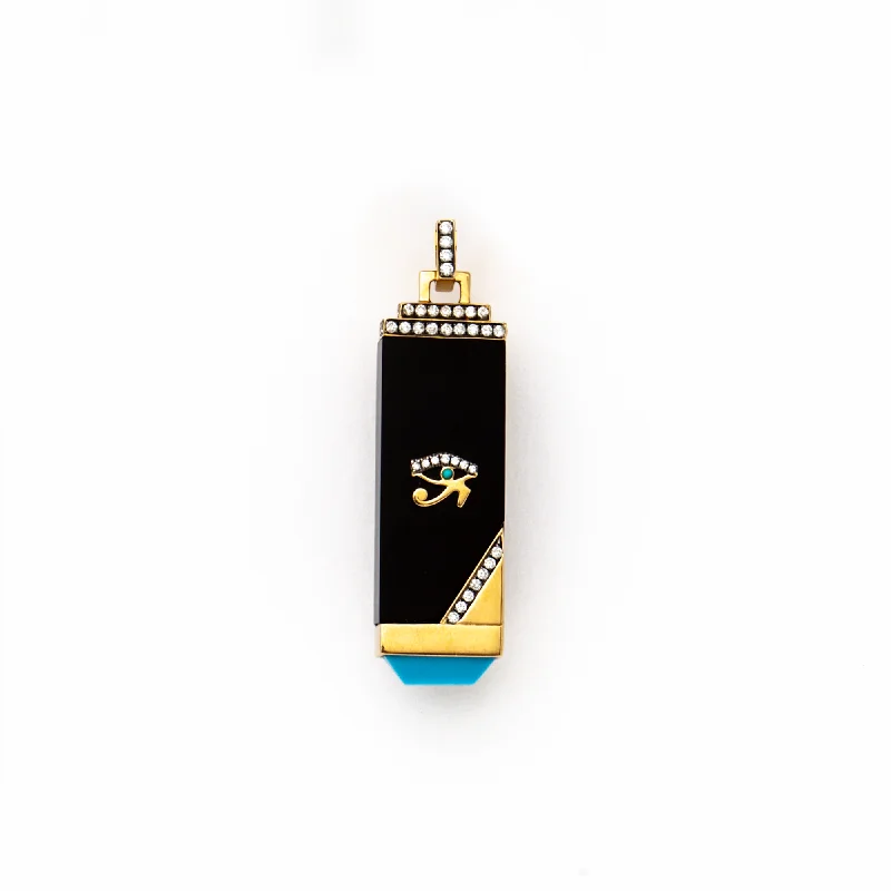 Women’s custom gemstone necklaces-Eye of Horus Tablet Pendant