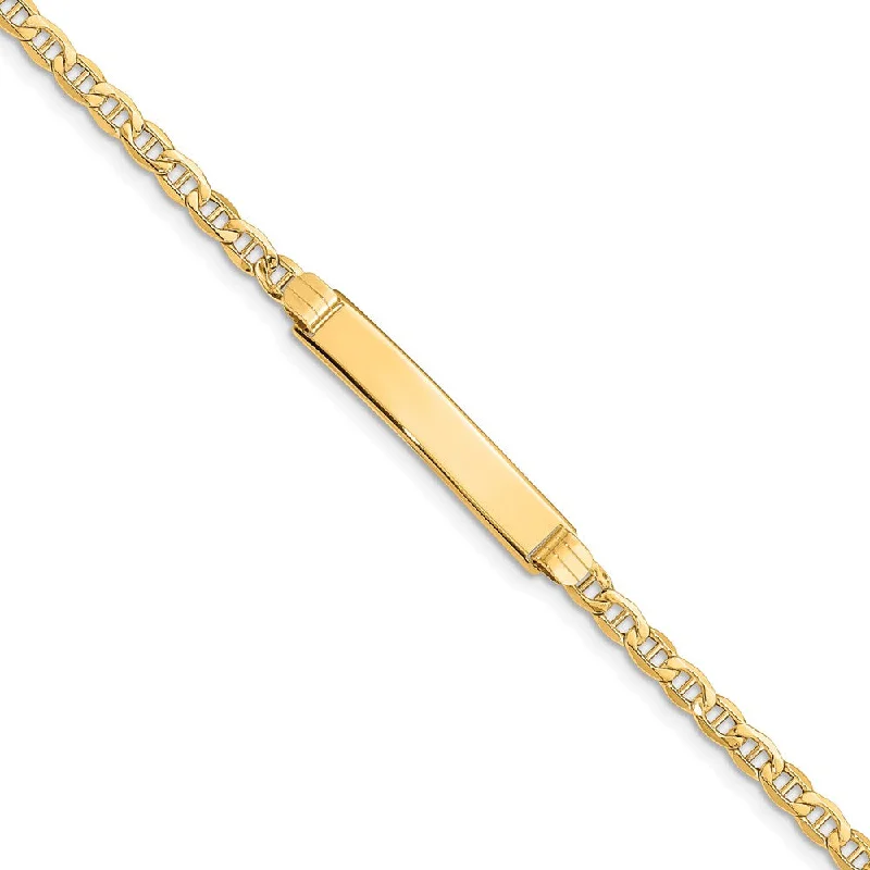 Women’s multi-strand bracelets-14k Semi-solid Anchor Link ID Bracelet-WBC-DCID105-7