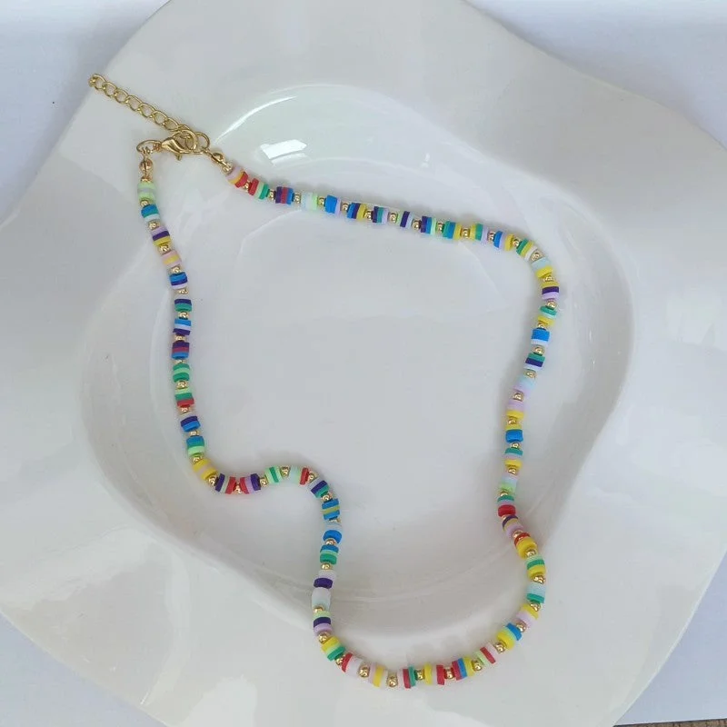 Color Polymer Clay Necklace