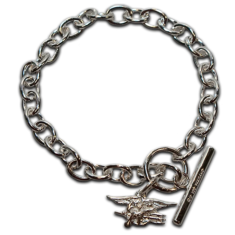 Women’s stylish bangles-Sterling Silver Charm Bracelet with Trident