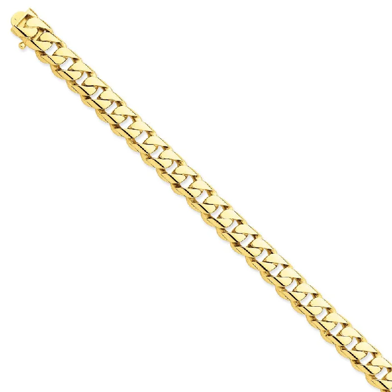 Women’s luxury bracelets-14k 9.6mm Hand-polished Rounded Curb Link Bracelet-WBC-LK126-9