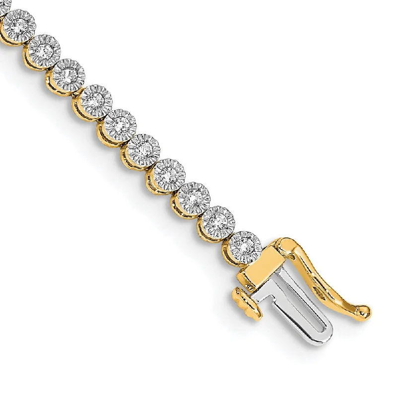 Women’s silver bracelets-14k Diamond Tennis Bracelet-WBC-BM4649-100-YA