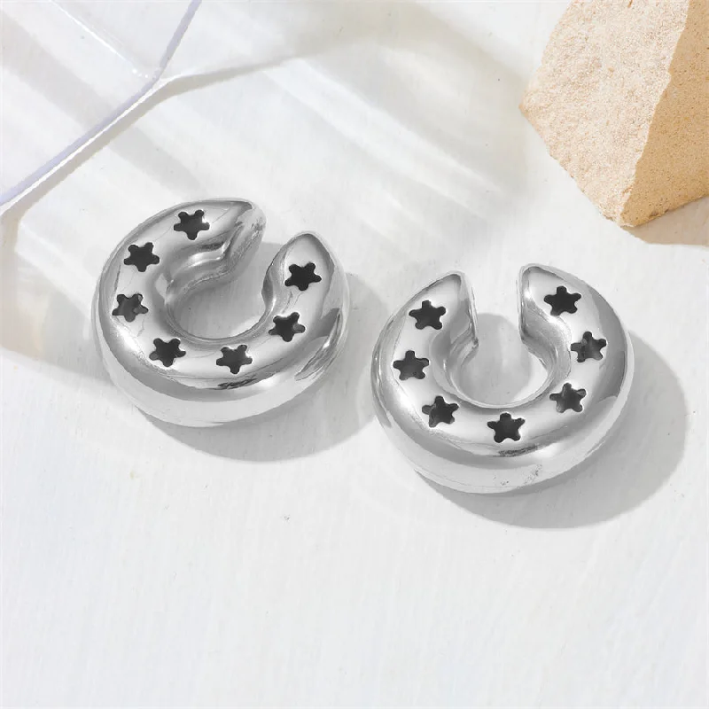 Five-Pointed Star Ear Clip Silver