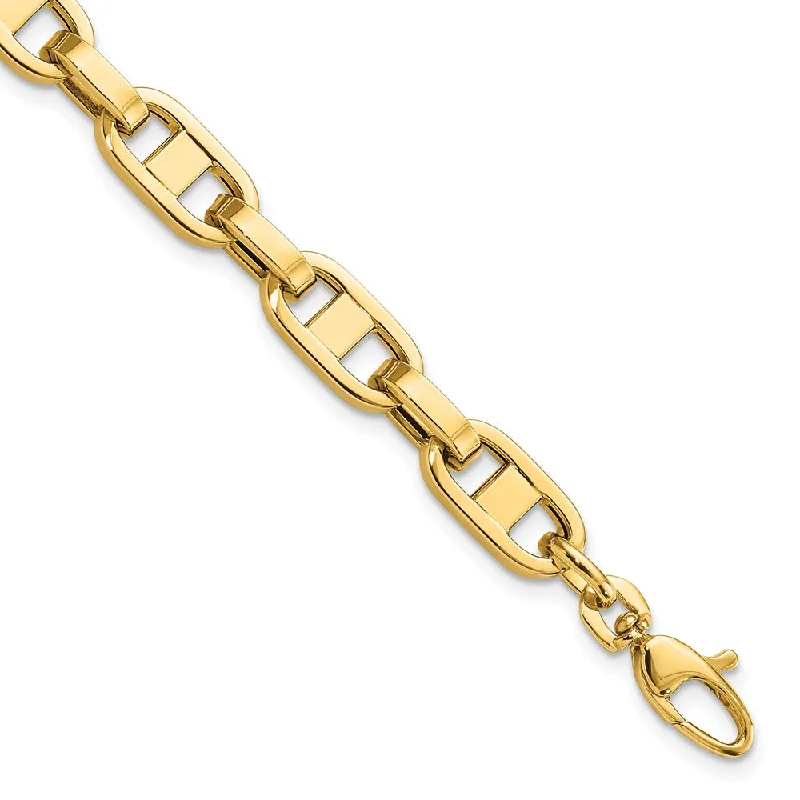 Women’s trendy bracelets-14k Fancy 8.5in Link Bracelet-WBC-GB245-8.75