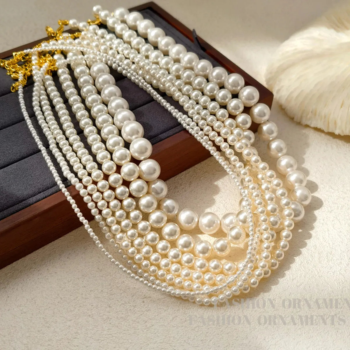 Women’s flower-shaped necklaces-Wholesale Jewelry Elegant Streetwear Round Imitation Pearl Necklace