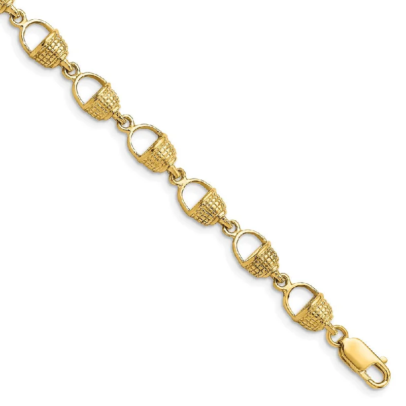 Women’s crystal bracelets-14k Nantucket Basket Bracelet-WBC-FB1707-7.25