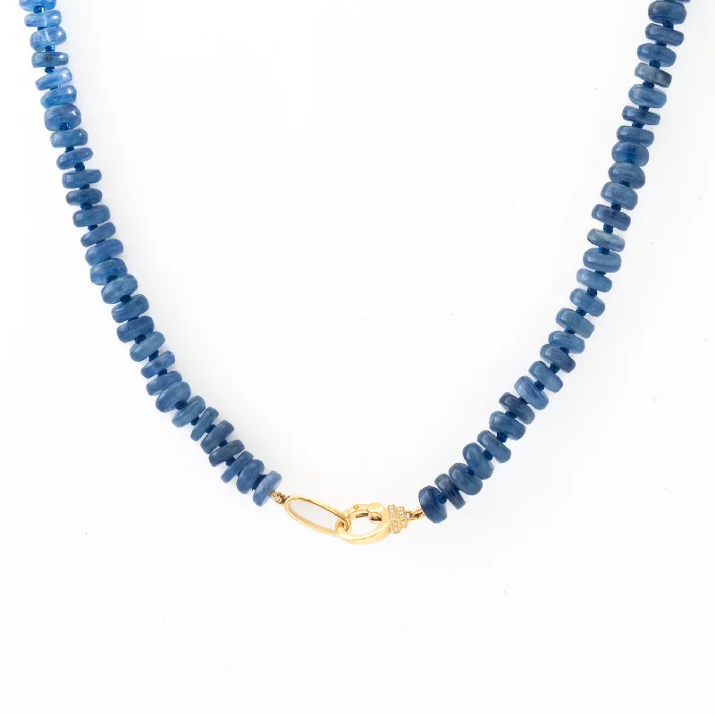 Women’s moonstone necklaces-Kyanite Rondelle Beaded Necklace