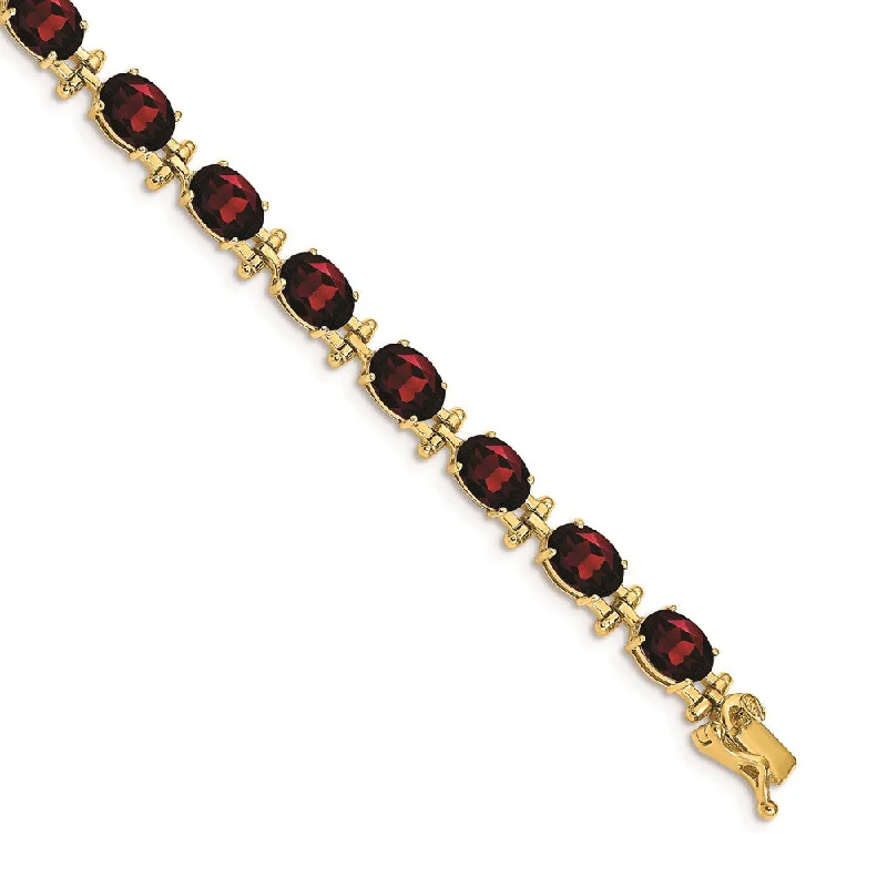 Women’s custom bracelets-14k Garnet Bracelet-WBC-BM4501-GA-Y