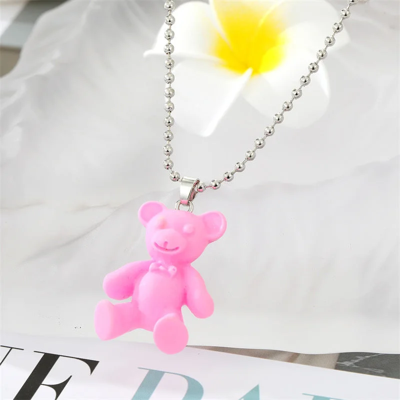 5 Rose-Red Little Bear (Bead Necklace)