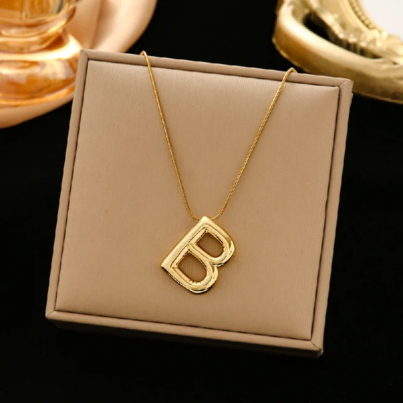 337 Letter B Snake Bones Chain-Gold