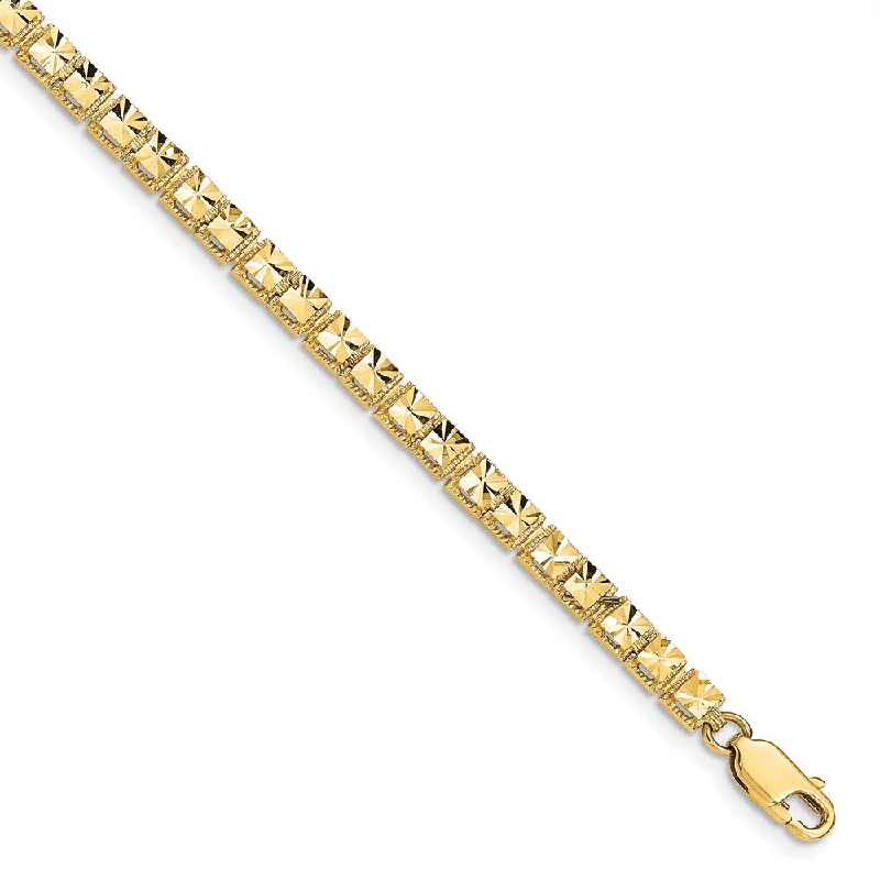 Women’s tennis bracelets-14K Diamond-Cut Bracelet-WBC-FB1538-7.25