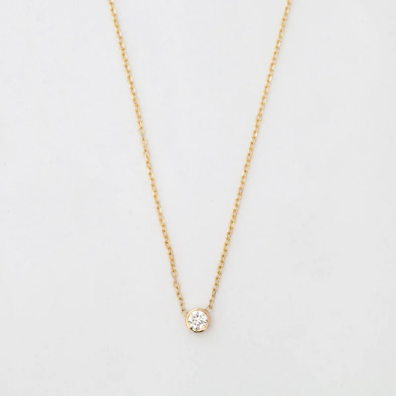 Women’s diamond pendant necklaces-Gold Medium Barely-There Diamond Necklace