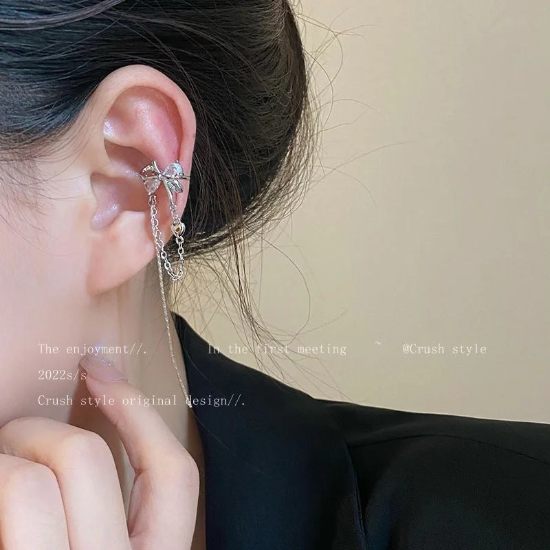 Zircon Bow Ear Clip [Left Ear]]