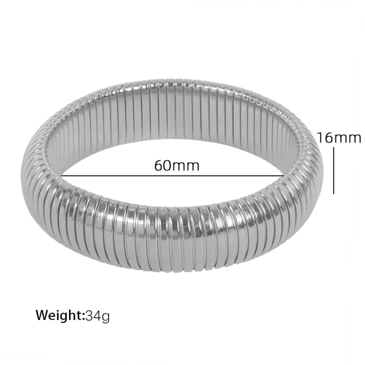 16mm Wide (Ring Size 60mm) Sz02 Steel Color