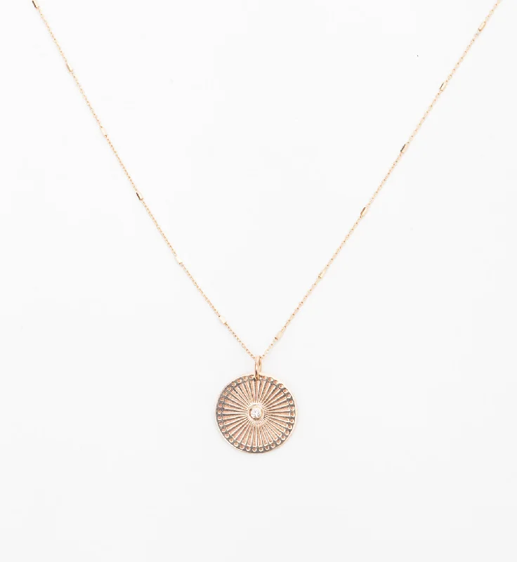 Women’s moon-shaped necklaces-Small Sunbeam Medallion Necklace