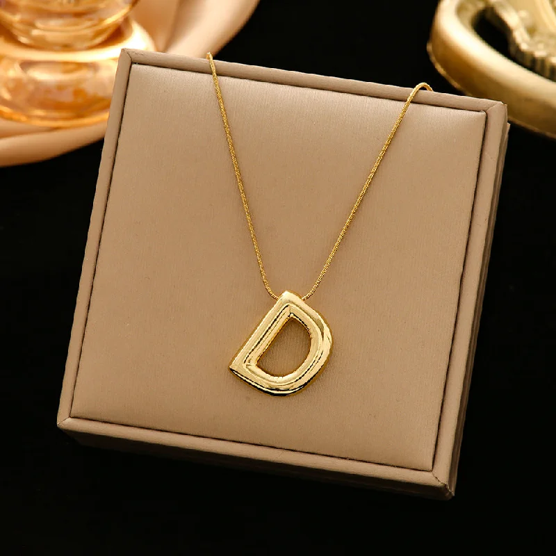 337 Letter D Snake Bones Chain-Gold