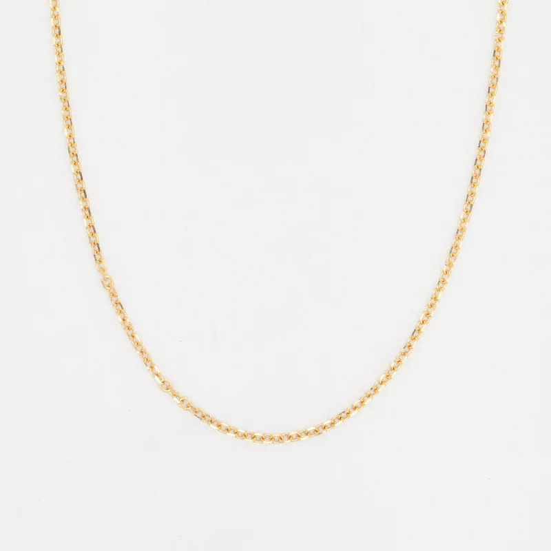 Women’s minimal pendant necklaces-Medium Diamond-Cut Cable Chain