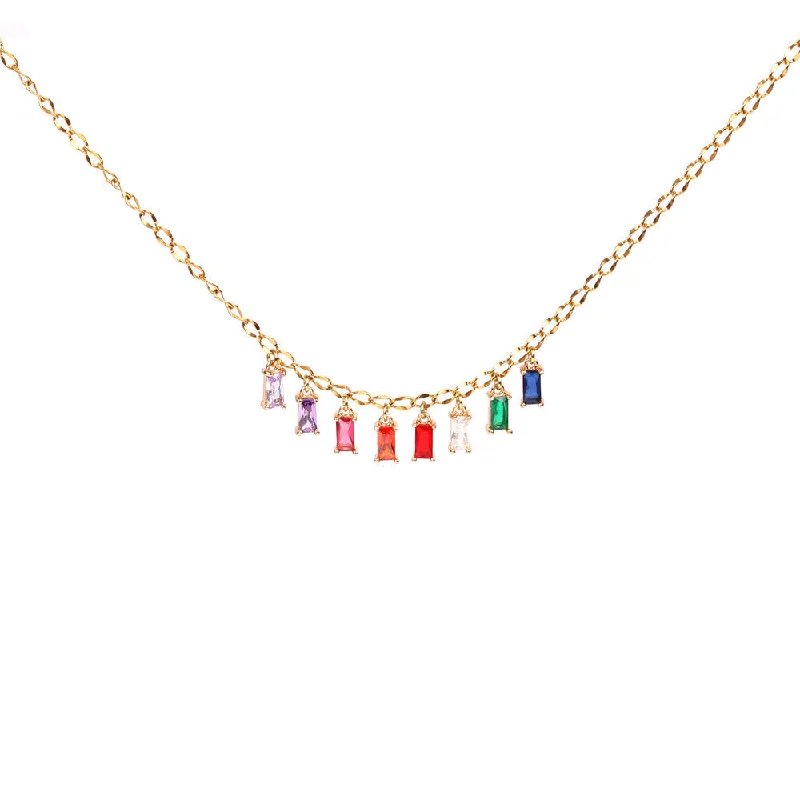 Women’s birthstone pendant necklaces-Fashion Geometric Stainless Steel Necklace