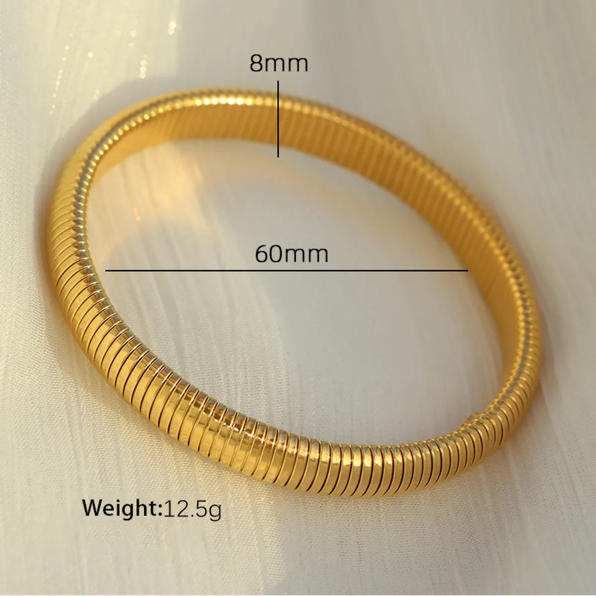 8mm Wide (Ring Size 60mm) Sz11 Gold