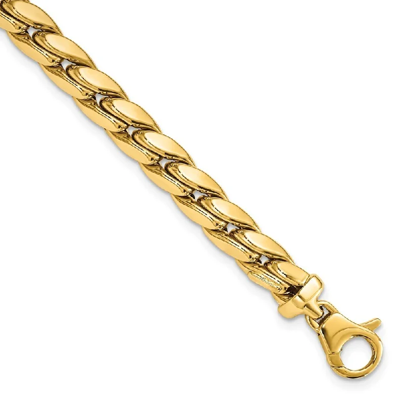 Women’s birthstone bracelets-14k Yellow Gold Fancy Link Men's Bracelet, 8.5" (W-6.3mm)