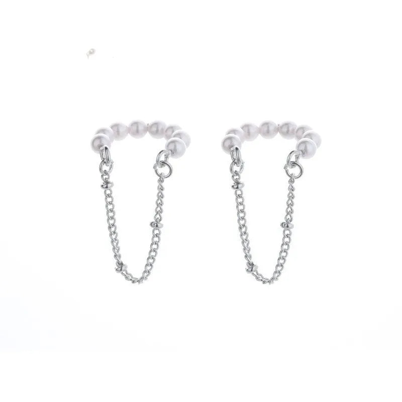 Pearl Tassel Ear Clip (White Gold Color)