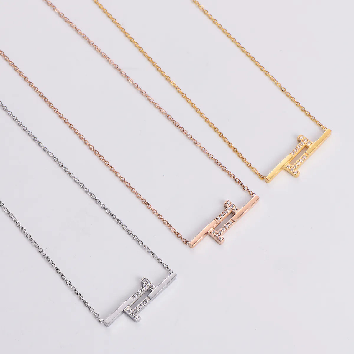 Women’s bar necklaces-Elegant Luxurious T Shape Stainless Steel Necklace