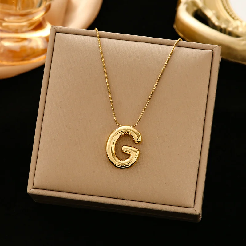 337 Letter G Snake Bones Chain-Gold