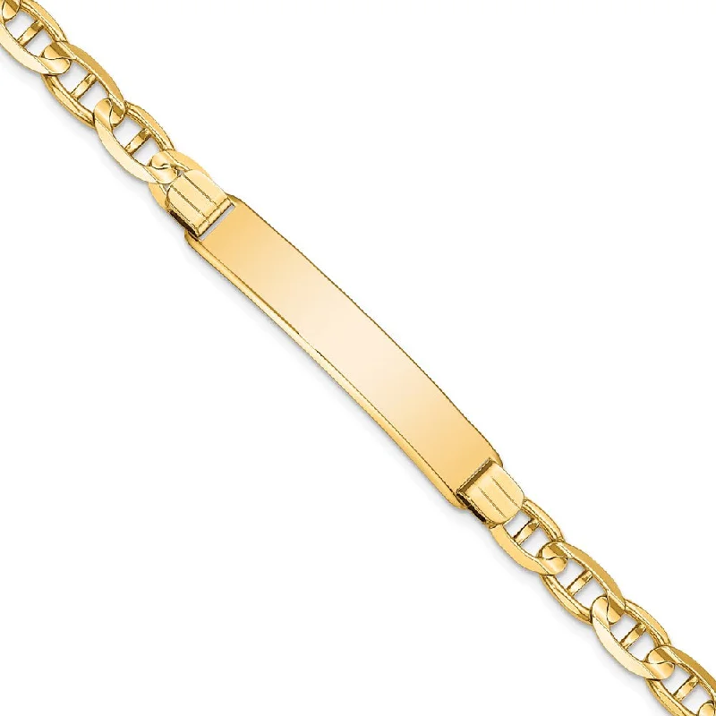 Women’s jeweled bracelets-14k Anchor Link ID Bracelet-WBC-LID79-7