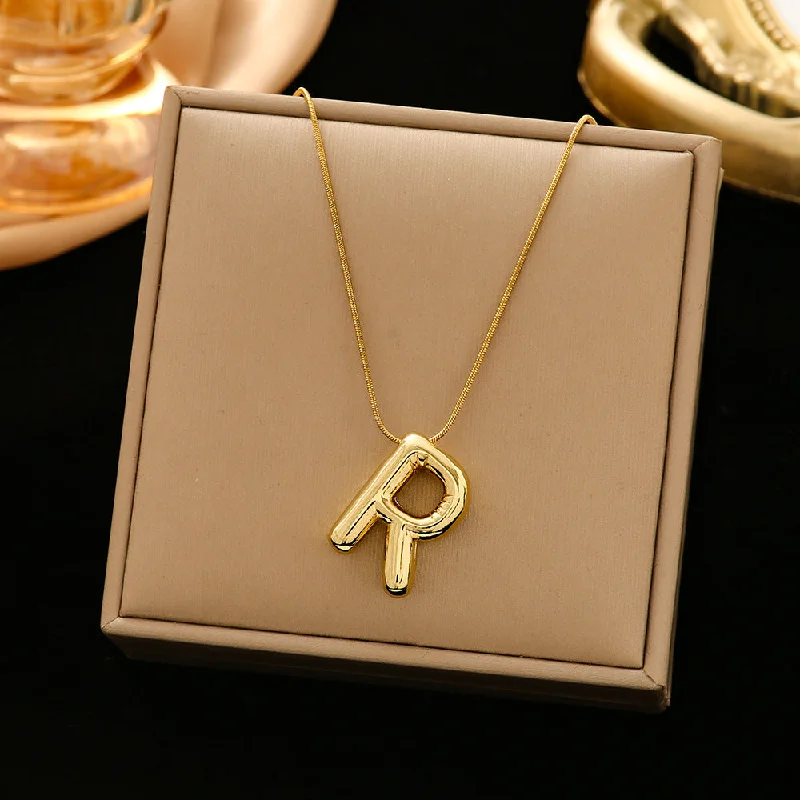 337 Letter R Snake Bones Chain-Gold