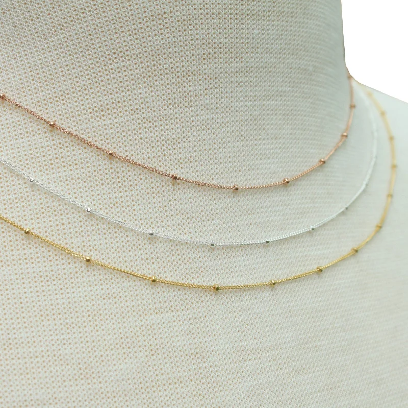 Women’s diamond necklaces-Satellite Layering Chain necklace*