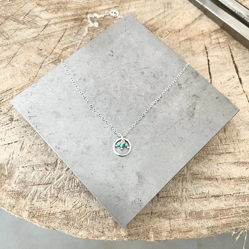 Women’s infinity symbol necklaces-Turquoise Trio necklace