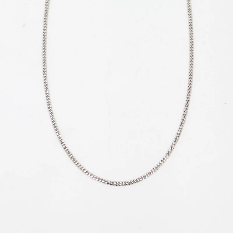 Women’s zodiac necklaces-2 mm White Gold Curb Chain