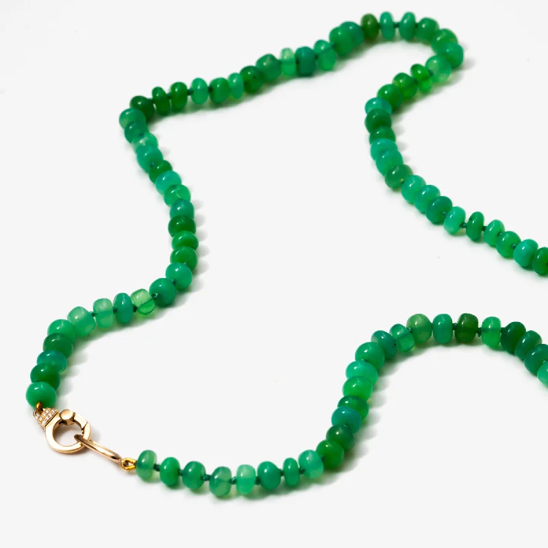 Women’s heart-shaped necklaces-Chrysoprase Rondelle Beaded Necklace