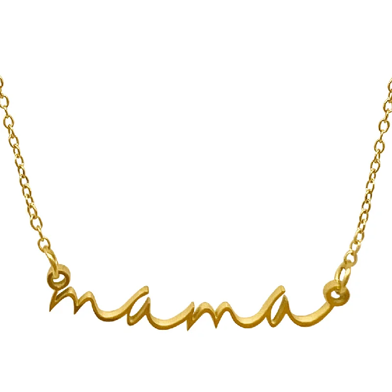 Women’s personalized infinity necklaces-Tarnish Resistant 14k Gold Plated Cursive Mama Necklace