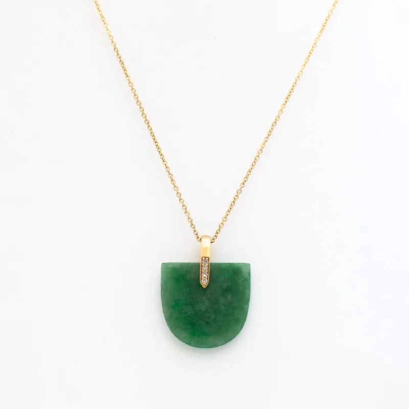 Women’s crystal necklaces-Jadeite Brevity Pavé Pendant Necklace