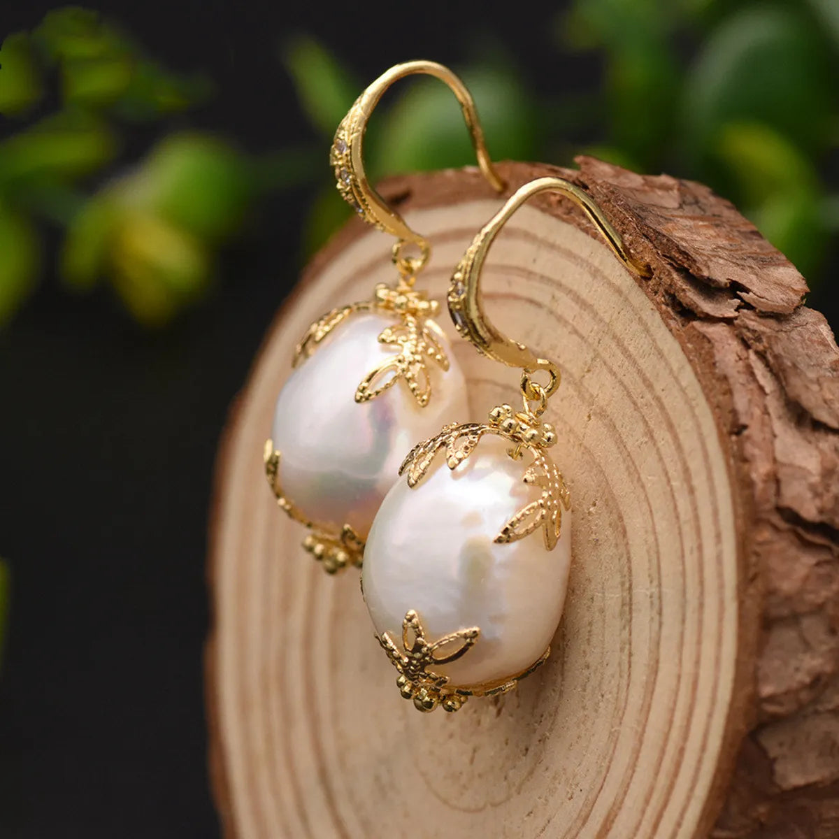 Natural Pearl Eardrops Silver Ear Hook