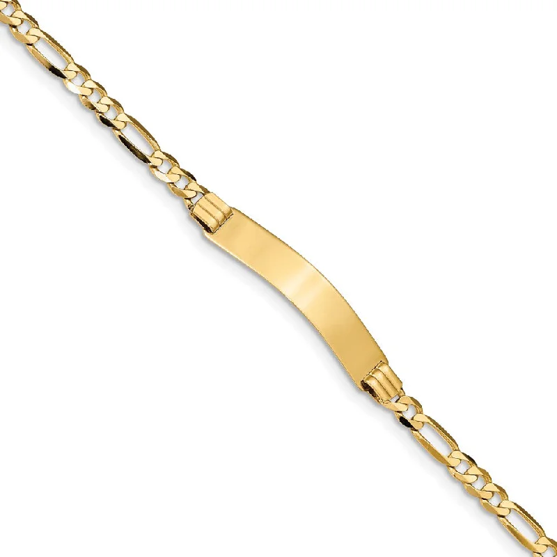 Women’s gold-plated bangles-14k Figaro ID Bracelet-WBC-FIG110ID-7