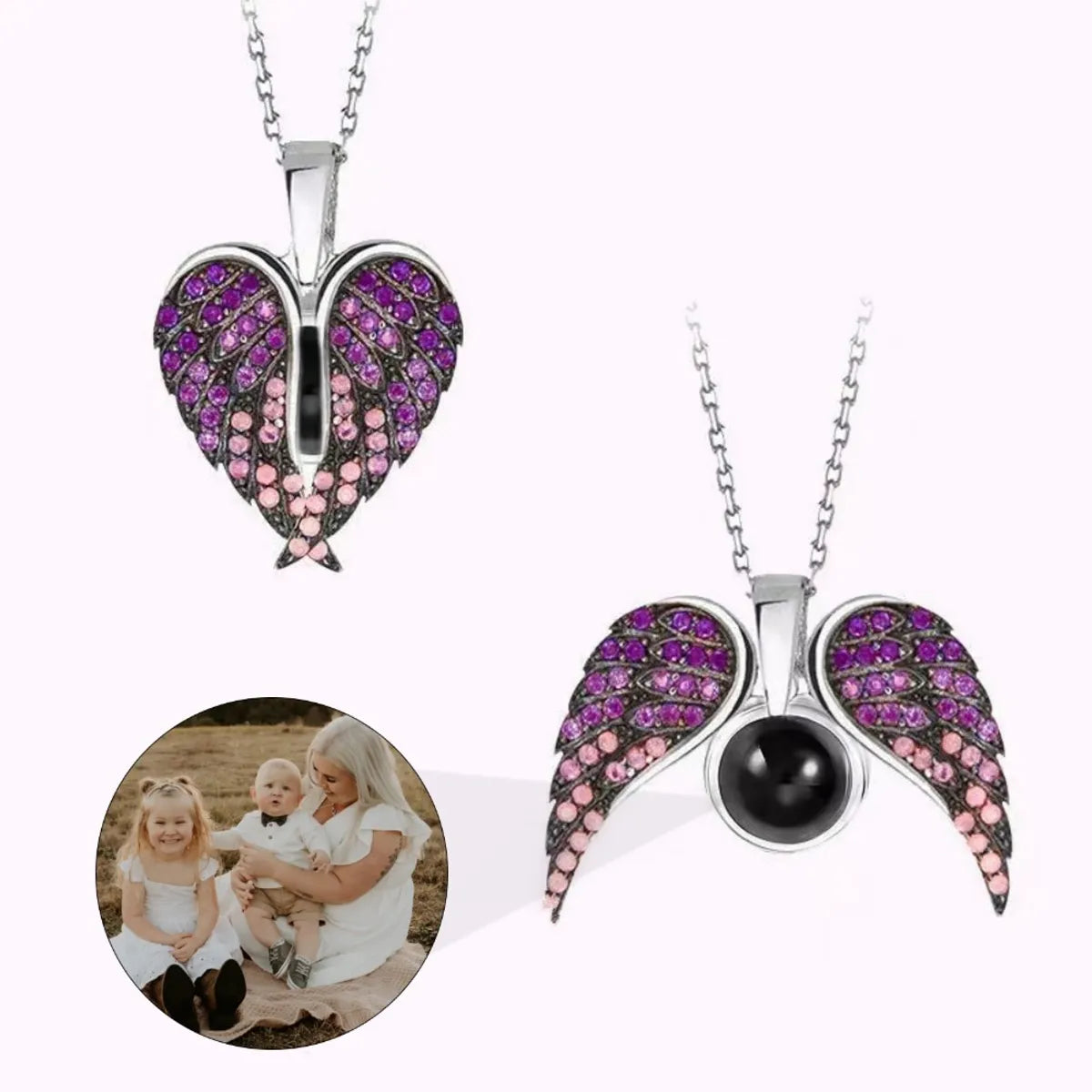 Women’s floral necklaces-Romantic Sweet Heart Shape Wings Alloy Titanium Steel Valentine's Day Unisex Pendant Necklace