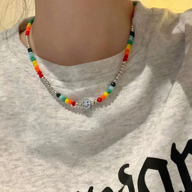 Smiley Beaded Necklace